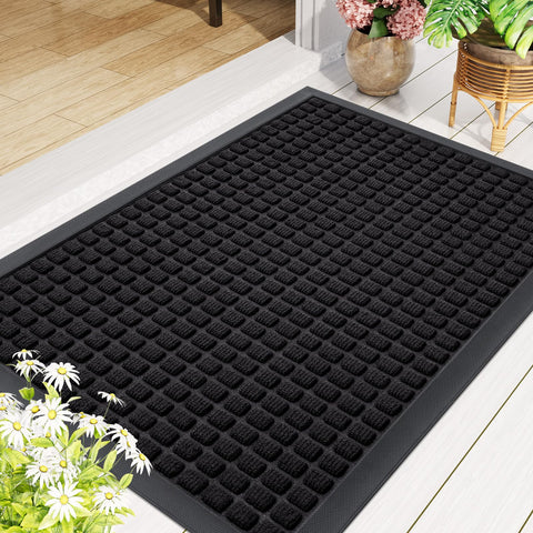 Smiry 35x23 inch entry mat provides practical protection for busy households
