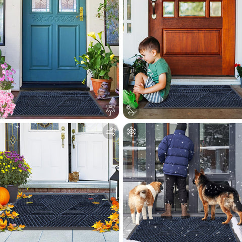 Smiry beveled rubber edge channels water away from floors.