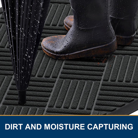 Smiry dirt-trap grooved surface captures dust, mud and moisture at the doorway.
