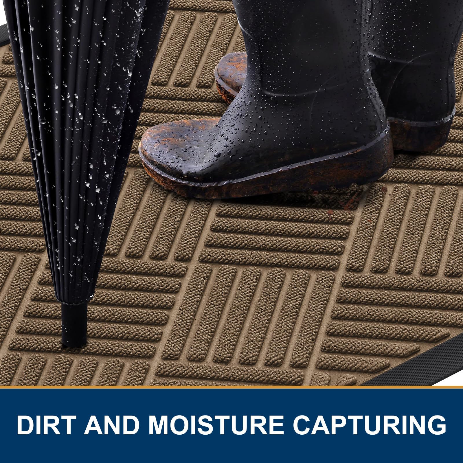 Smiry dirt-trap grooves capture gravel, mud, and debris at the doorstep.