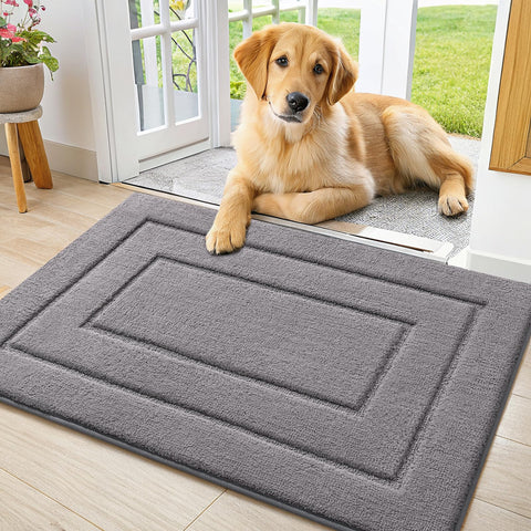 Smiry dog door mat absorbs moisture to keep entryways dry and clean