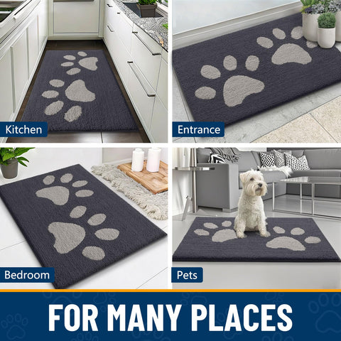 Smiry dark grey 30x20 mat fits under most doors.