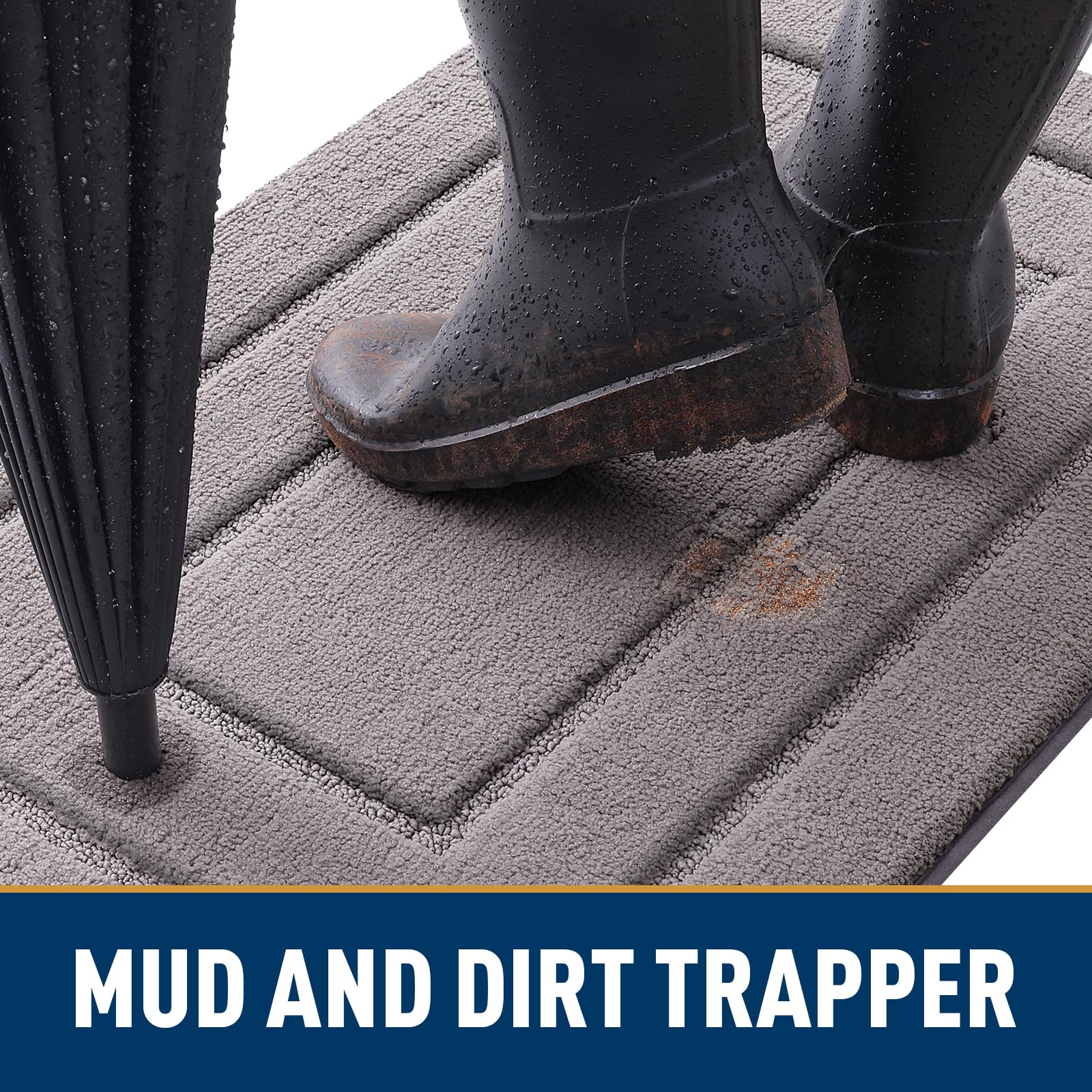 Smiry dog door mat traps dirt with a durable low-profile design