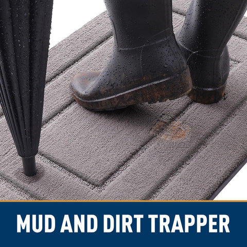 Smiry dog door mat traps dirt with a durable low-profile design