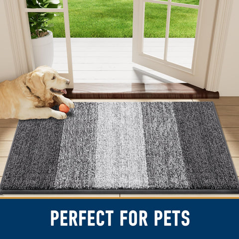 Smiry indoor/outdoor mat keeps pet paws drier and floors safer.