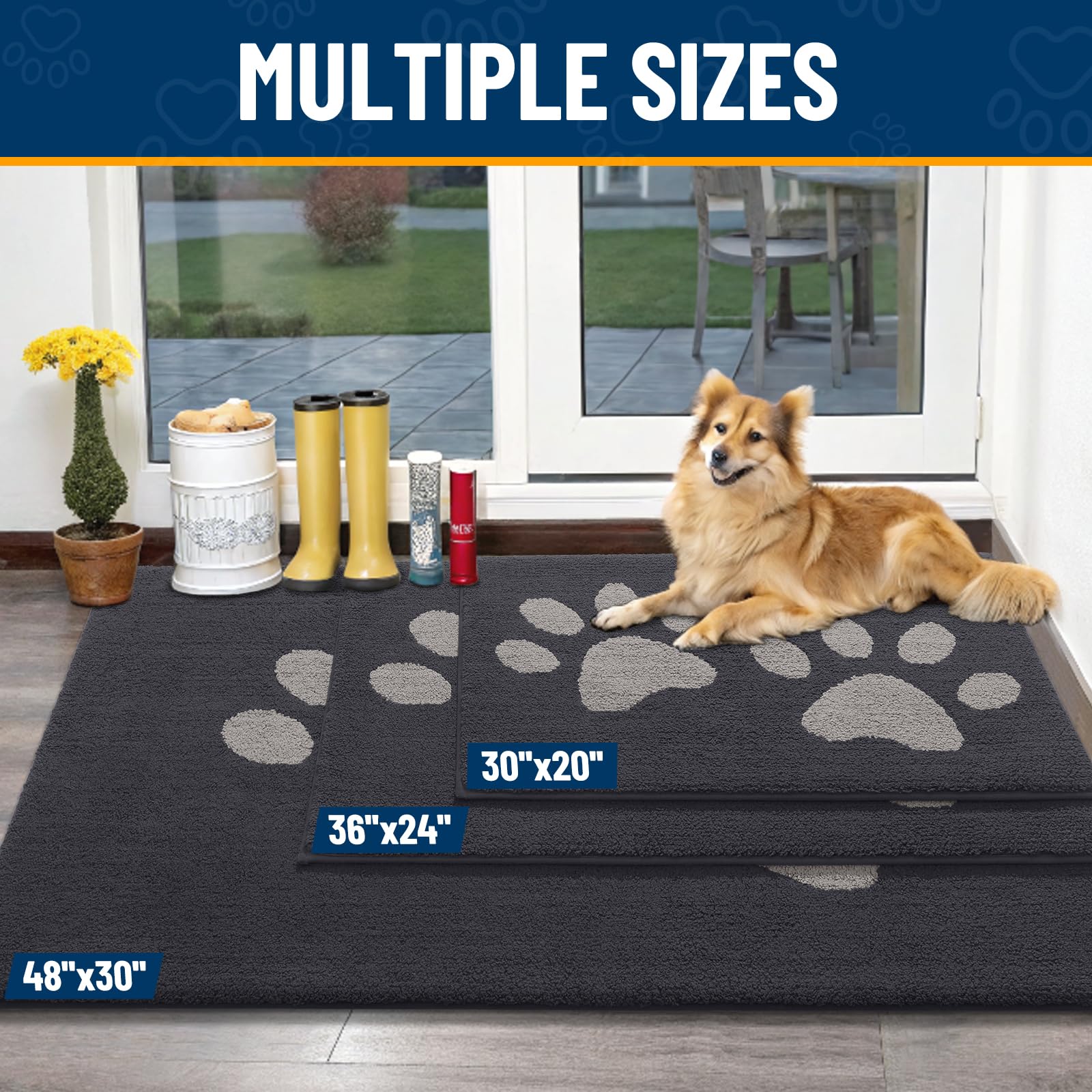 Smiry low-profile door mat fits under doors without snagging.