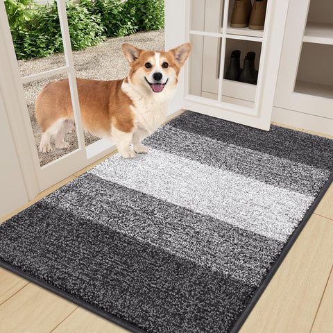 Smiry dog door mat muddy paws absorbs moisture to keep floors dry.