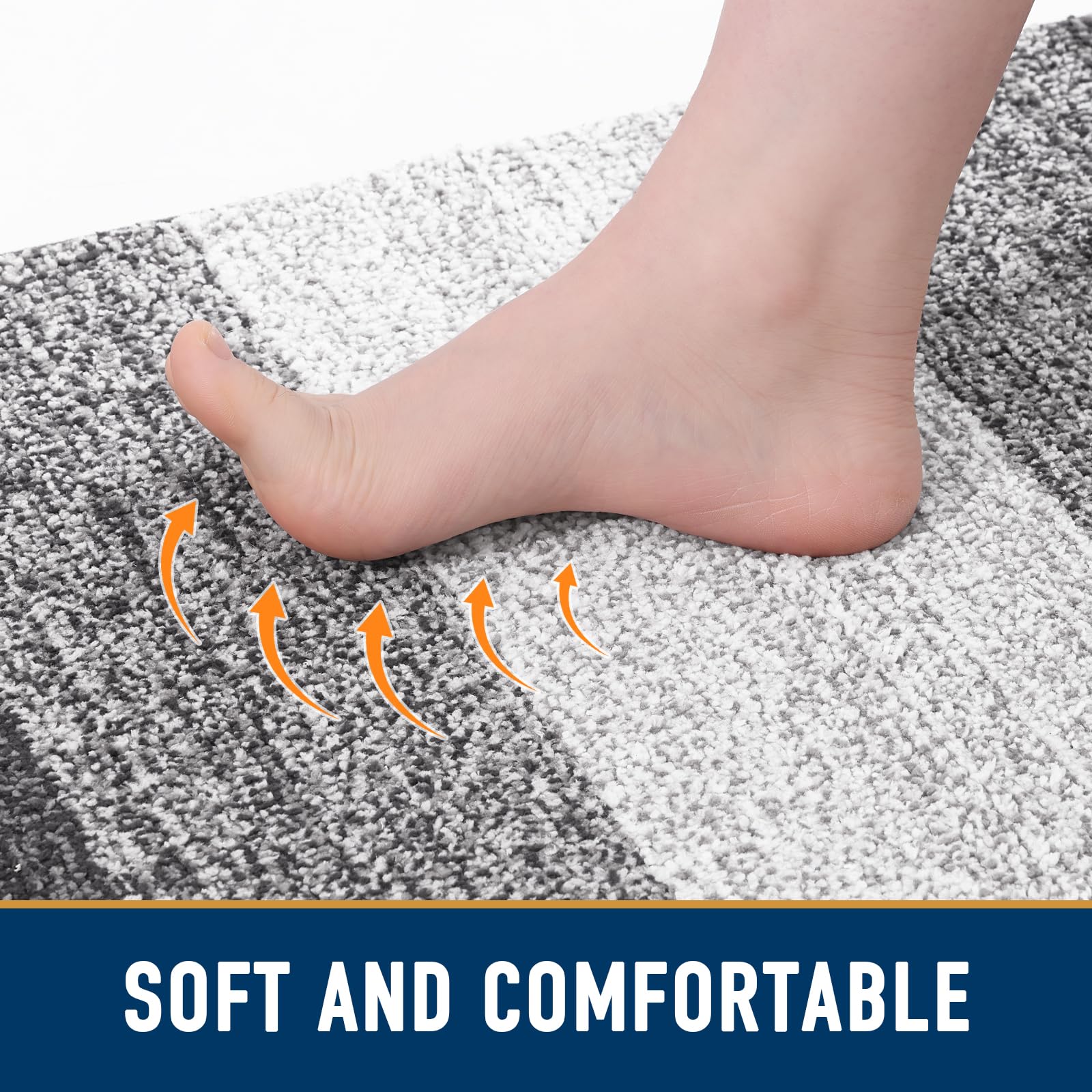 Smiry grey striped mat complements many entryways and decor.
