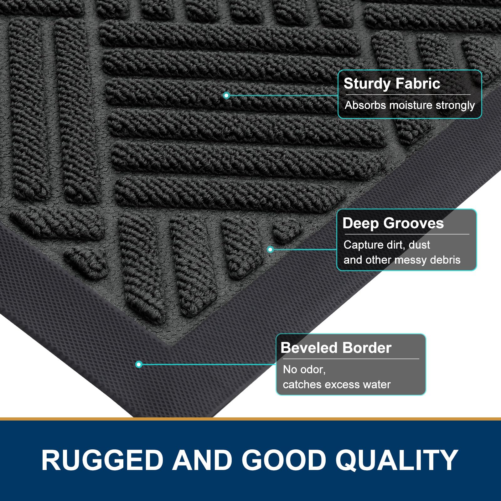 Smiry mat is easy to clean with broom, vacuum, or water rinse.