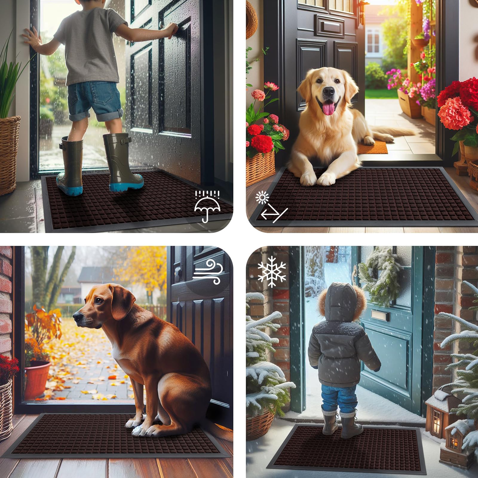 Suitable for indoor or outdoor use in entryways and terraces.