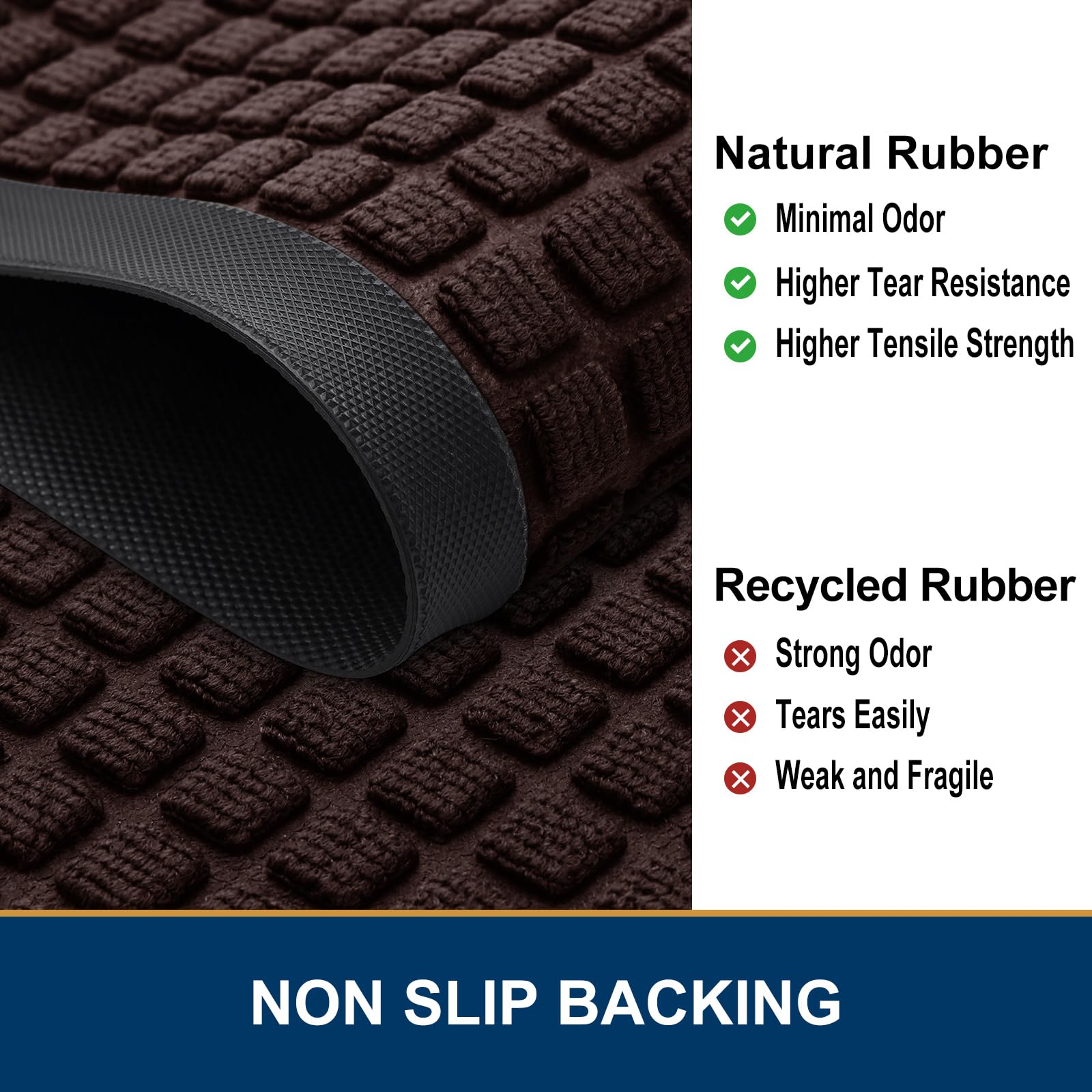 Smiry front door mat has a low-profile design for easy door operation.