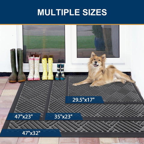 Smiry front door mat shows non-slip rubber edge to prevent slips at entry.