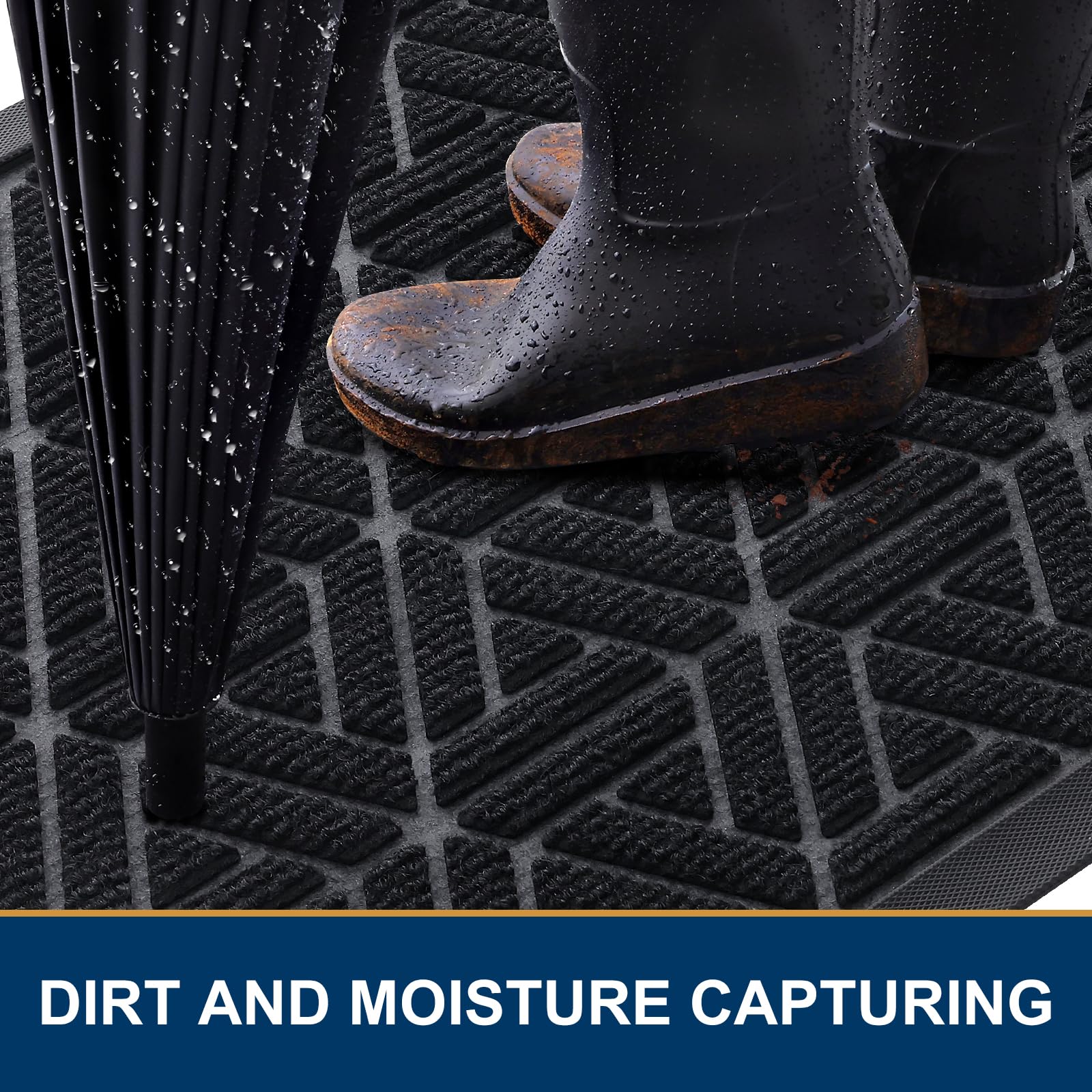 Smiry front door mat non-slip low-profile keeps doors open smoothly
