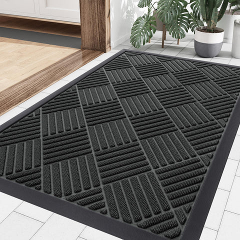 Smiry front door mat outside entrance 35x23 inches keeps dirt at bay.
