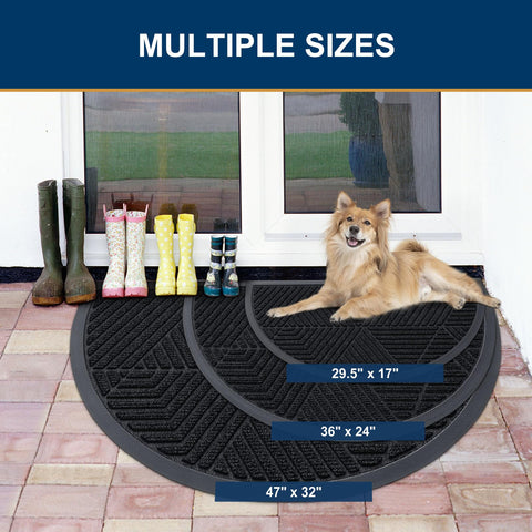 Smiry heavy-duty natural rubber doormat resists wear while staying durable in all weather.