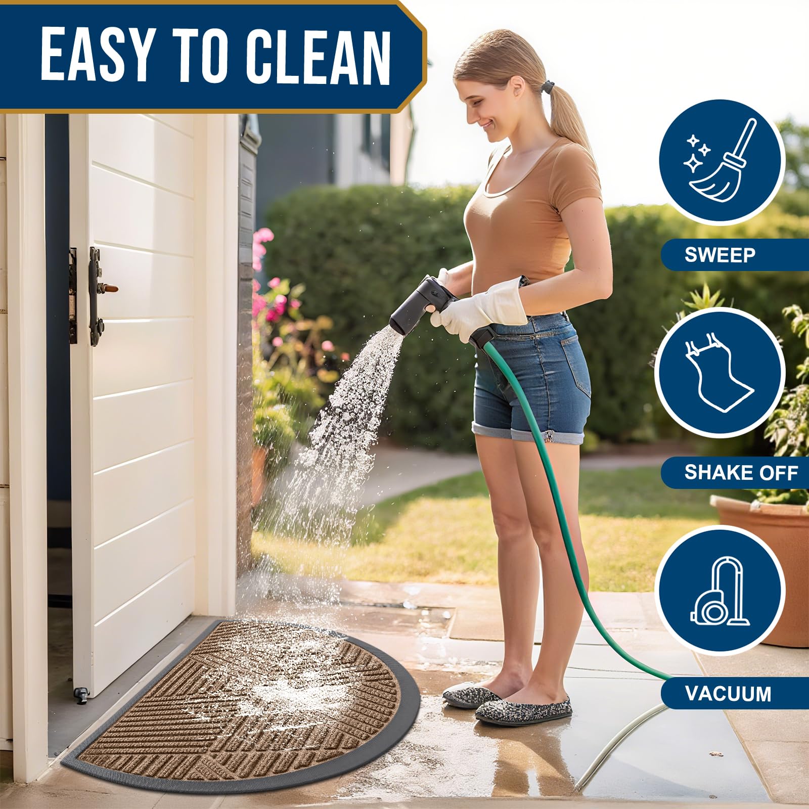 Smiry easy-clean design supports machine wash or hose rinse.
