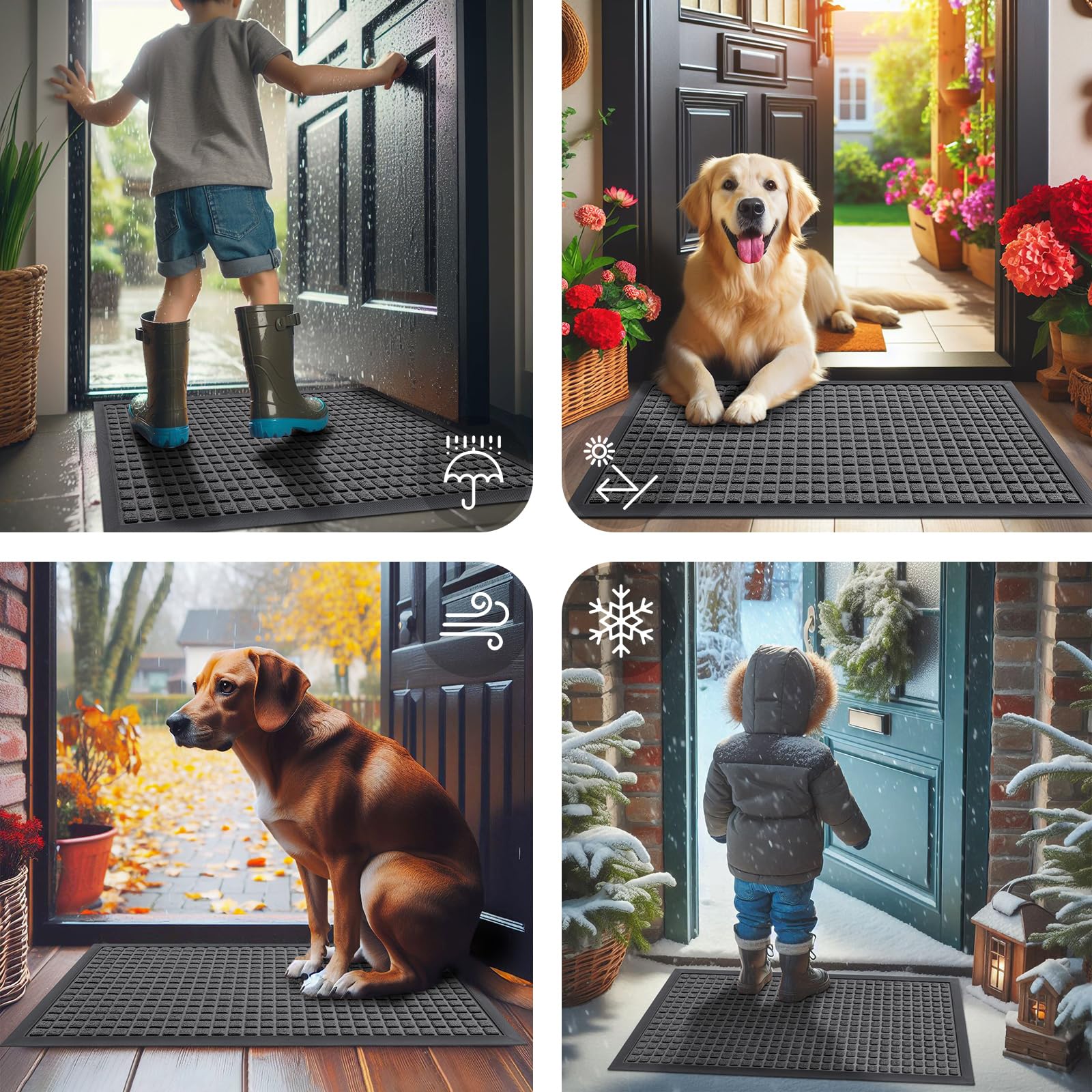 Smiry indoor-outdoor entry mat suits any doorway or terrace.