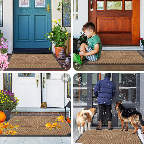 Smiry mat supports indoor and outdoor use for versatile entryway protection.