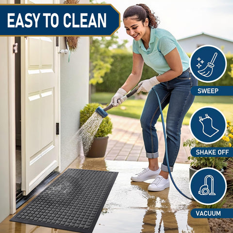 Smiry low-profile design fits under most doors for smooth operation.