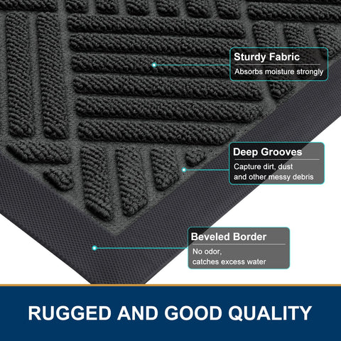 Smiry low-profile front-door mat fits under doors without snagging.