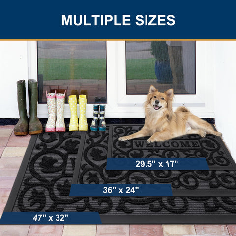 Smiry moisture-absorbent surface traps dirt and moisture from shoes.