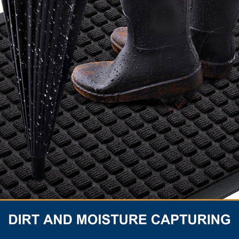 Smiry natural rubber doormat offers strong non-slip grip at entry.