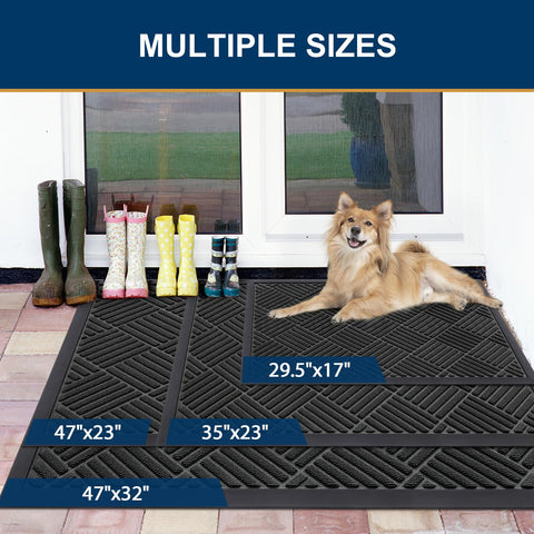Smiry natural rubber doormat non-slip edge helps prevent slips and protects floors.