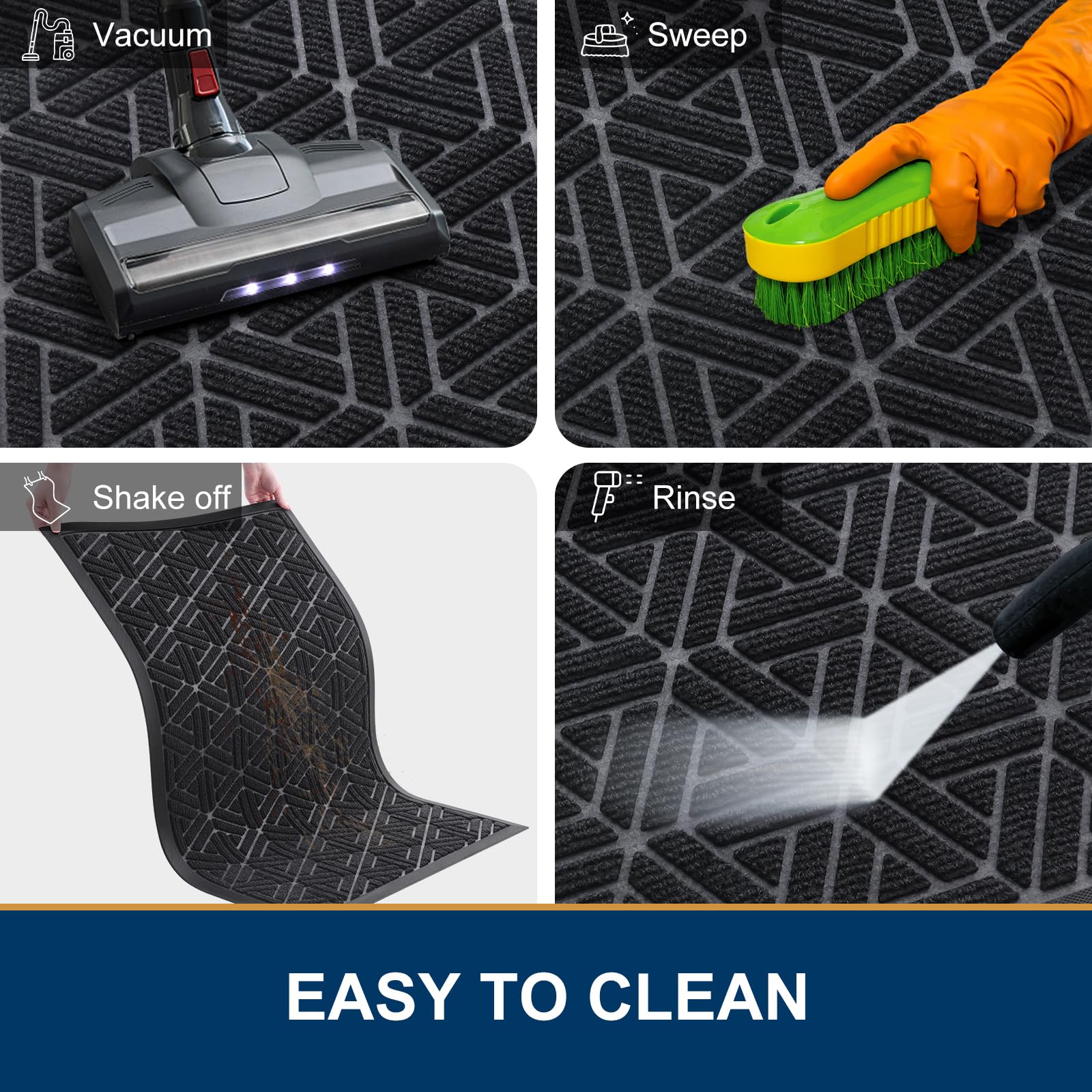 Smiry natural rubber edge door mat resists water and everyday wear