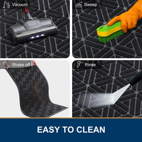Smiry natural rubber edge door mat resists water and everyday wear