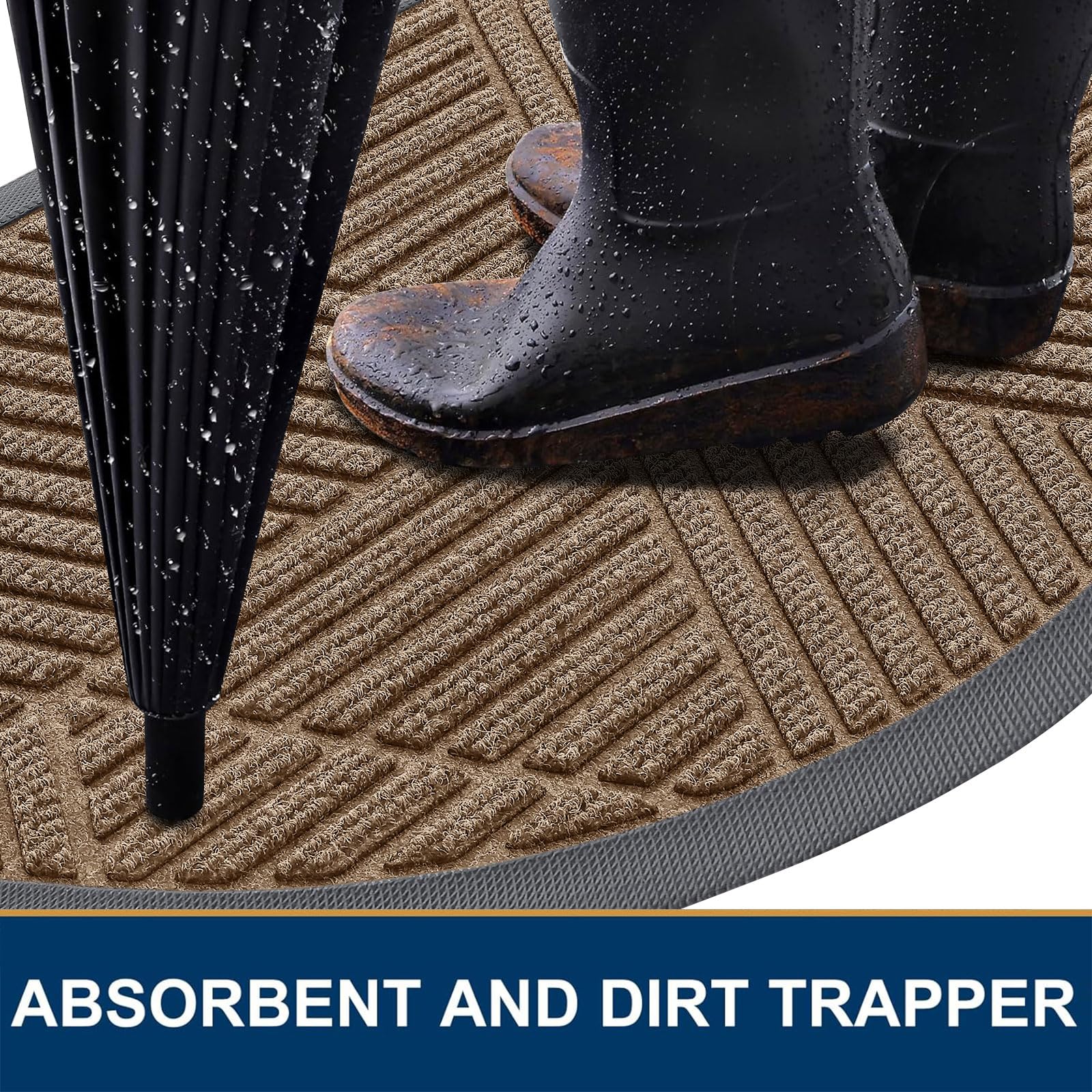 Smiry non-slip bottom keeps mat secure on wet floors.