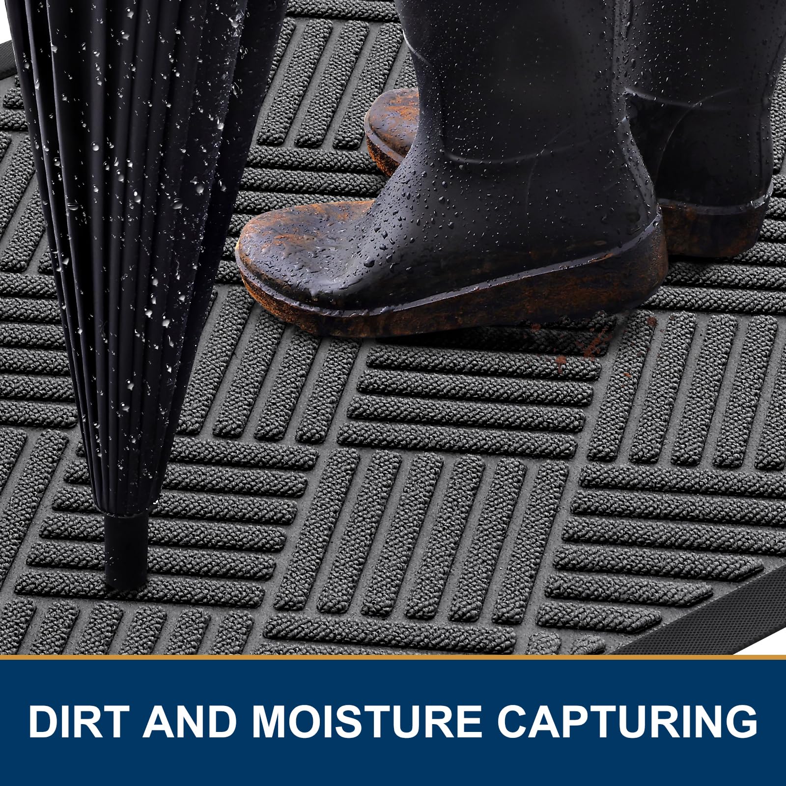 Smiry non-slip liner keeps the mat from sliding by the door.