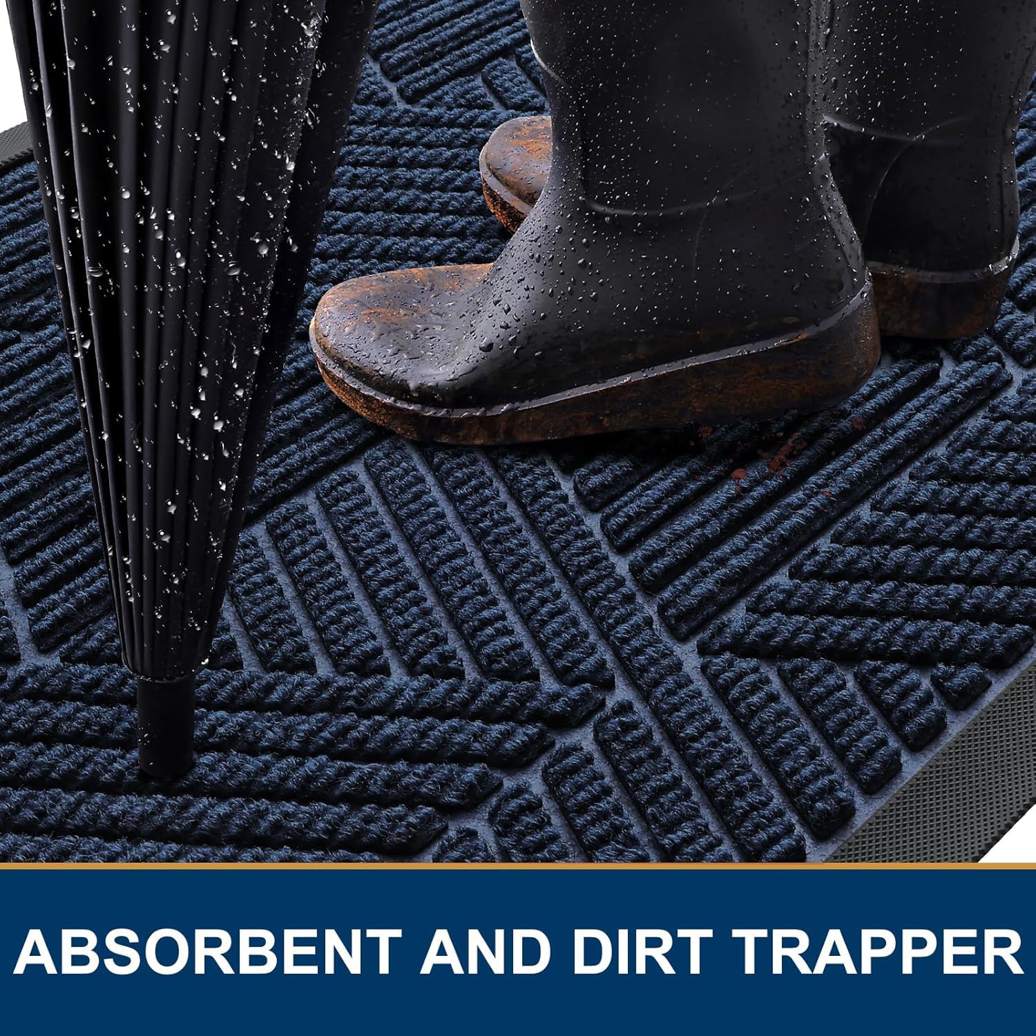 Smiry non-slip, low-profile mat prevents slips and fits under doors.