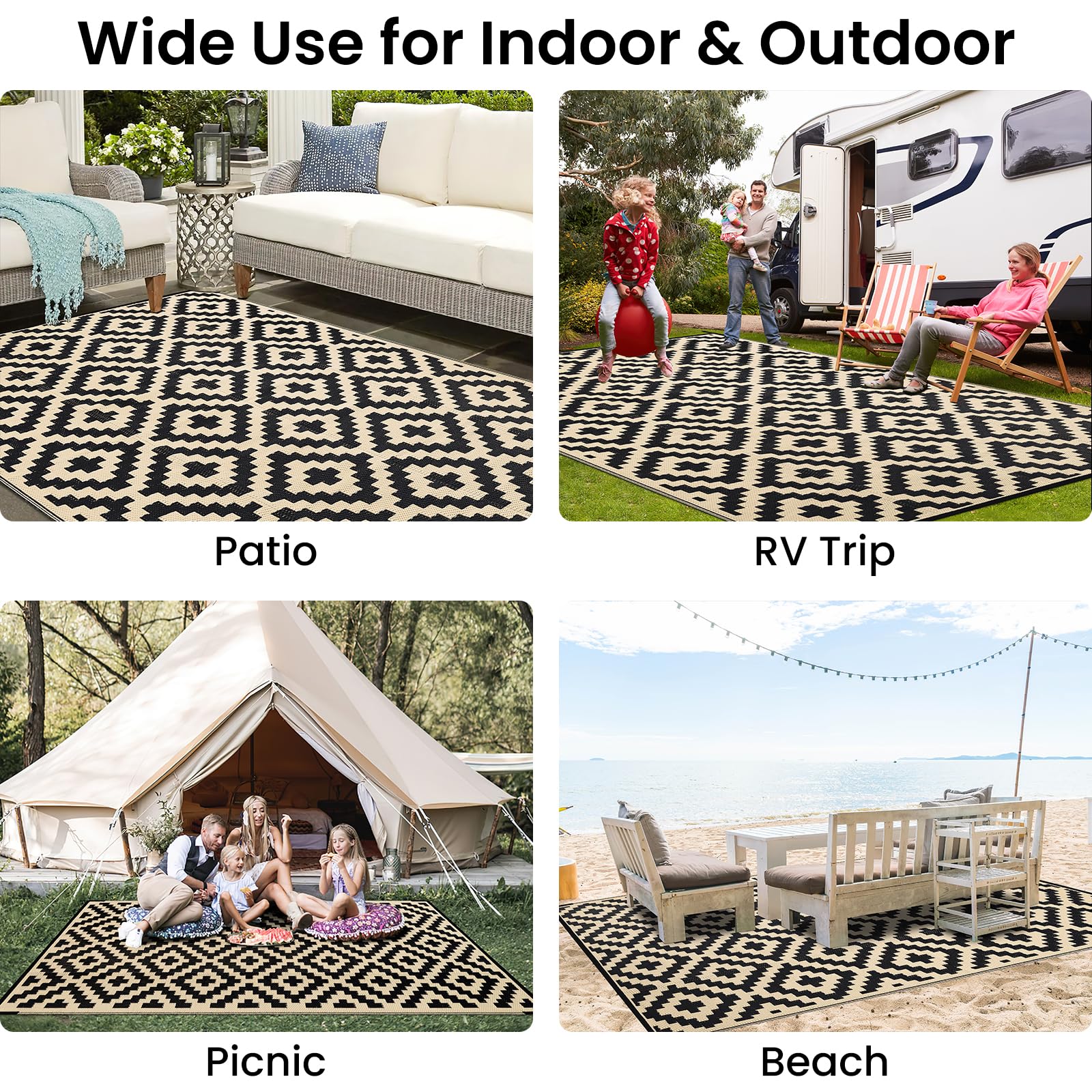 Smiry rug features edge heat treatment for a refined, durable finish.