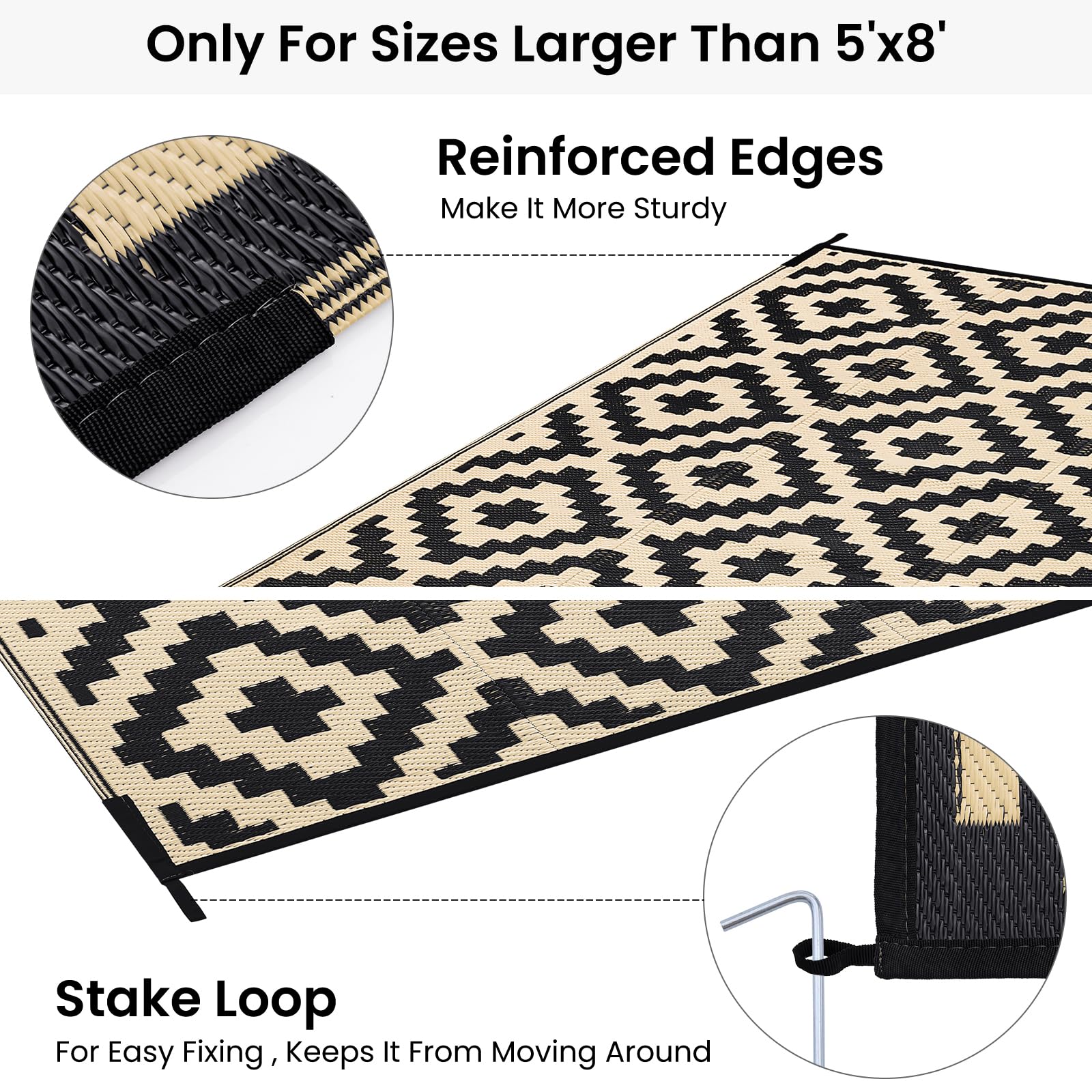 Smiry UV-coated outdoor mat resists heat and fading for long-lasting color.