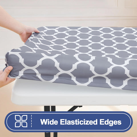Smiry bench cover placed on 96-inch benches keeps seats clean and ready for gatherings.