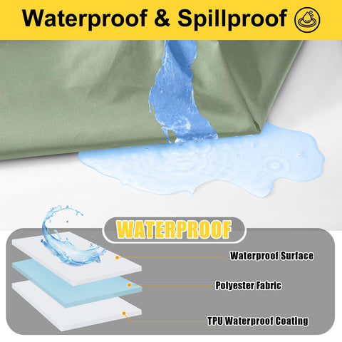 Elastic edge on Smiry table cover provides a snug fit without clips