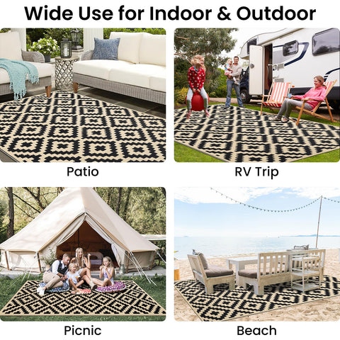 Smiry rug ready for picnic or beach setup with portable, lightweight design.