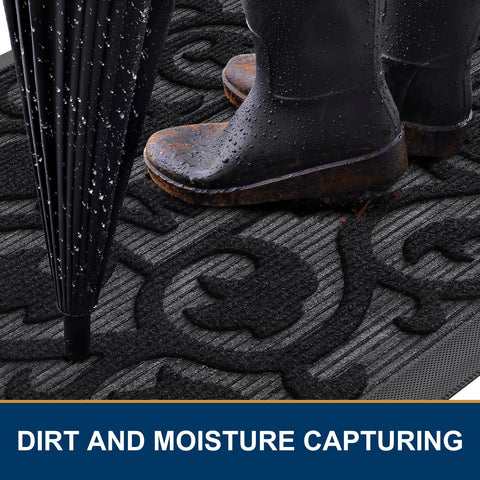 Smiry sturdy non-slip rubber edge keeps mat in place.