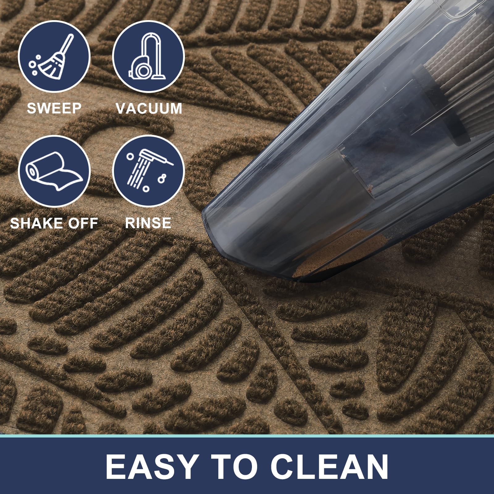Smiry easy-clean mat can be rinsed and air-dried quickly