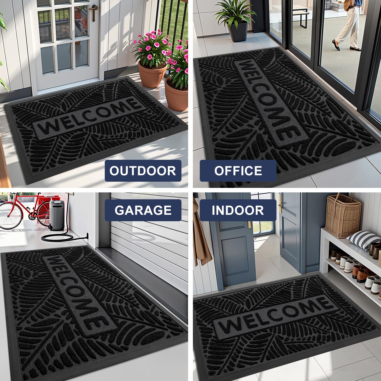 Smiry durable rubber backing stays in place on wet surfaces.