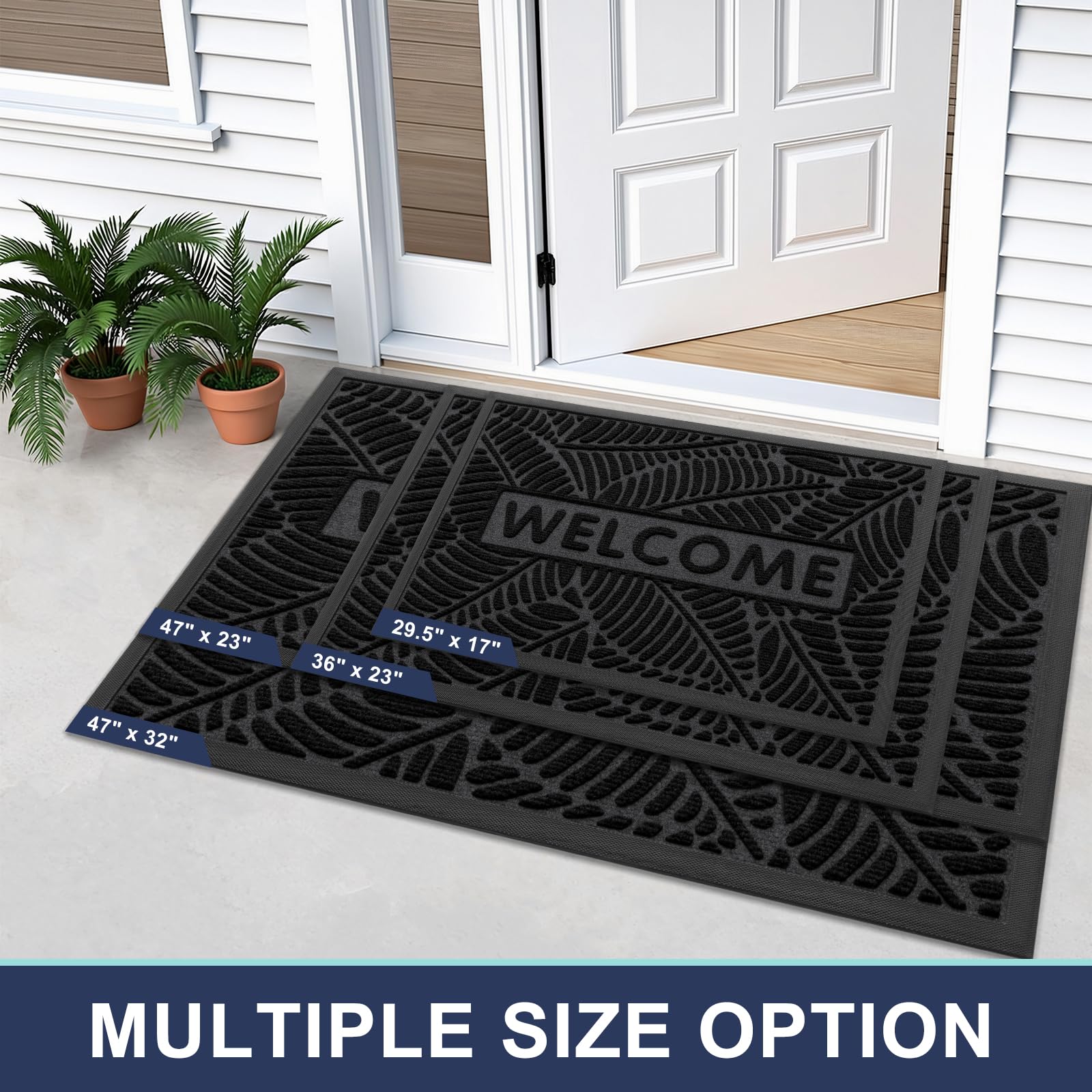 Smiry Welcome Mat indoors guards floors from mud and water during busy mornings.
