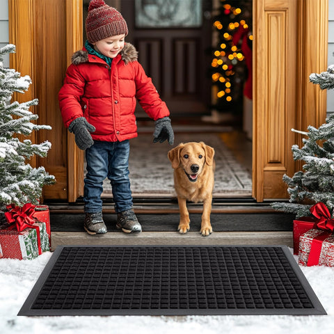 Smiry durable doormat protects entryways in high-traffic areas.