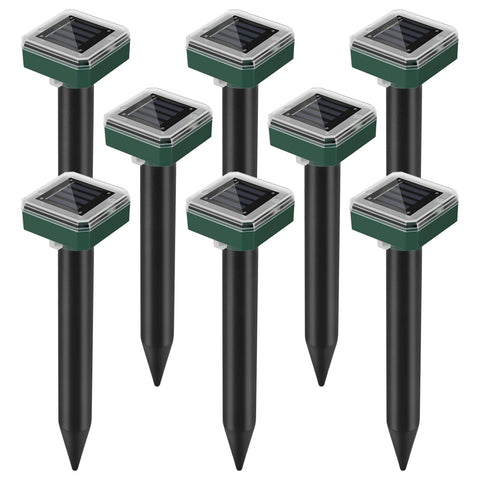 SMKRKNG mole repellent with solar panel top view ideal for outdoor pest deterrence
