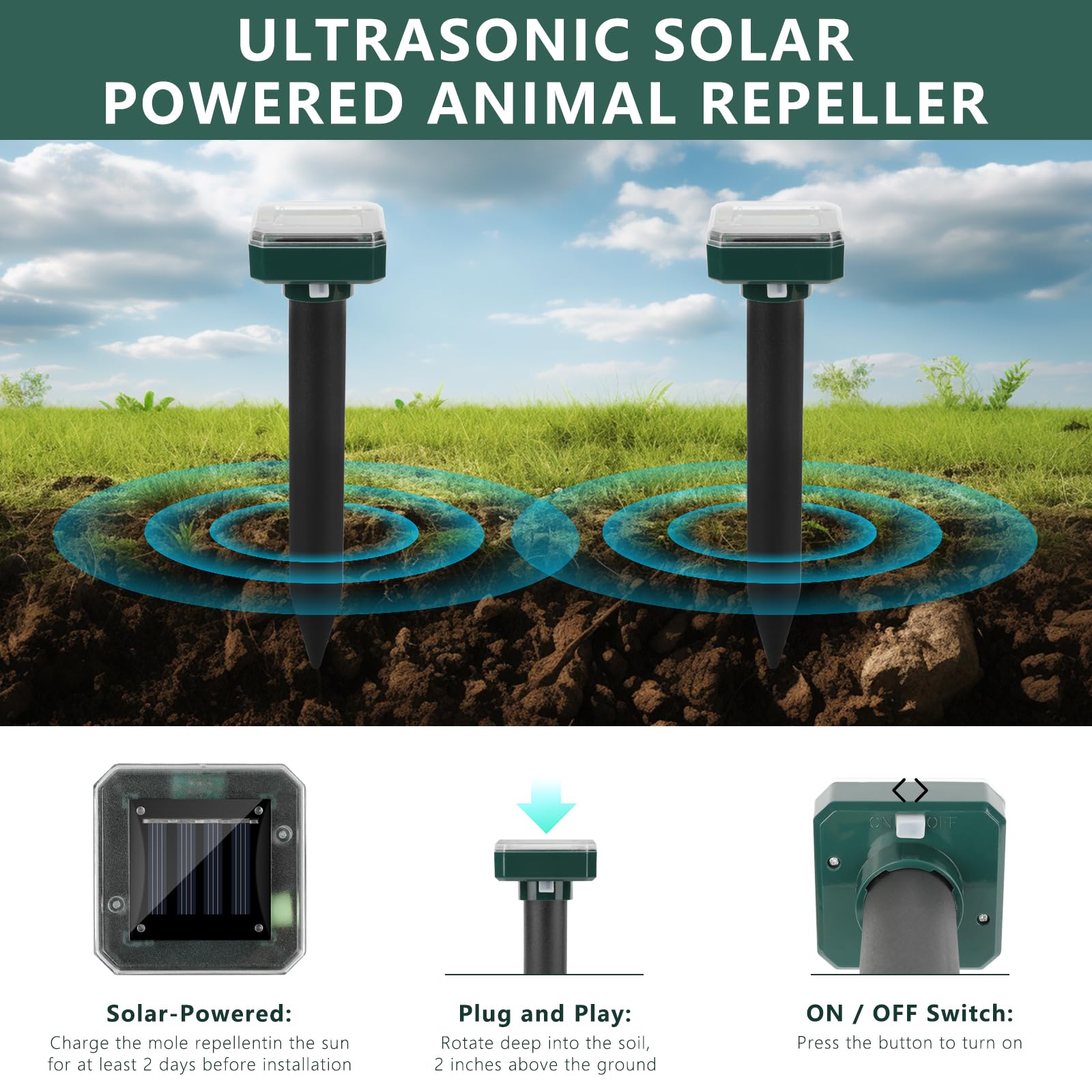 SMKRKNG solar powered unit saves energy while deterring pests along paths