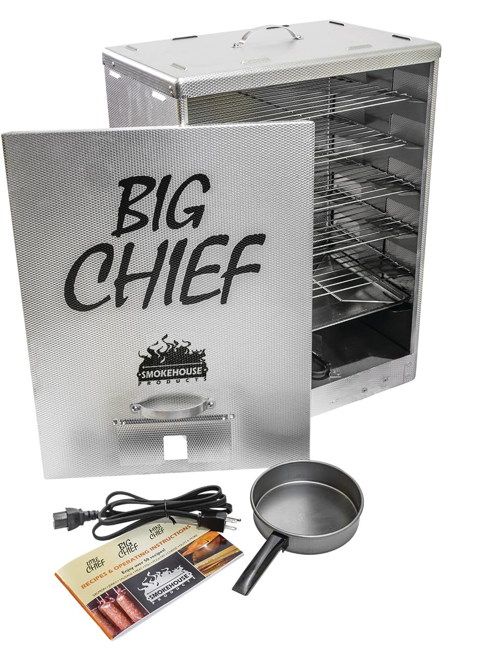 Smokehouse Big Chief front-load smoker for easy loading and steady heat.