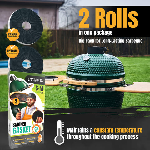 Durable Smoker Chef seal reduces smoke leaks on the Big Green Egg.