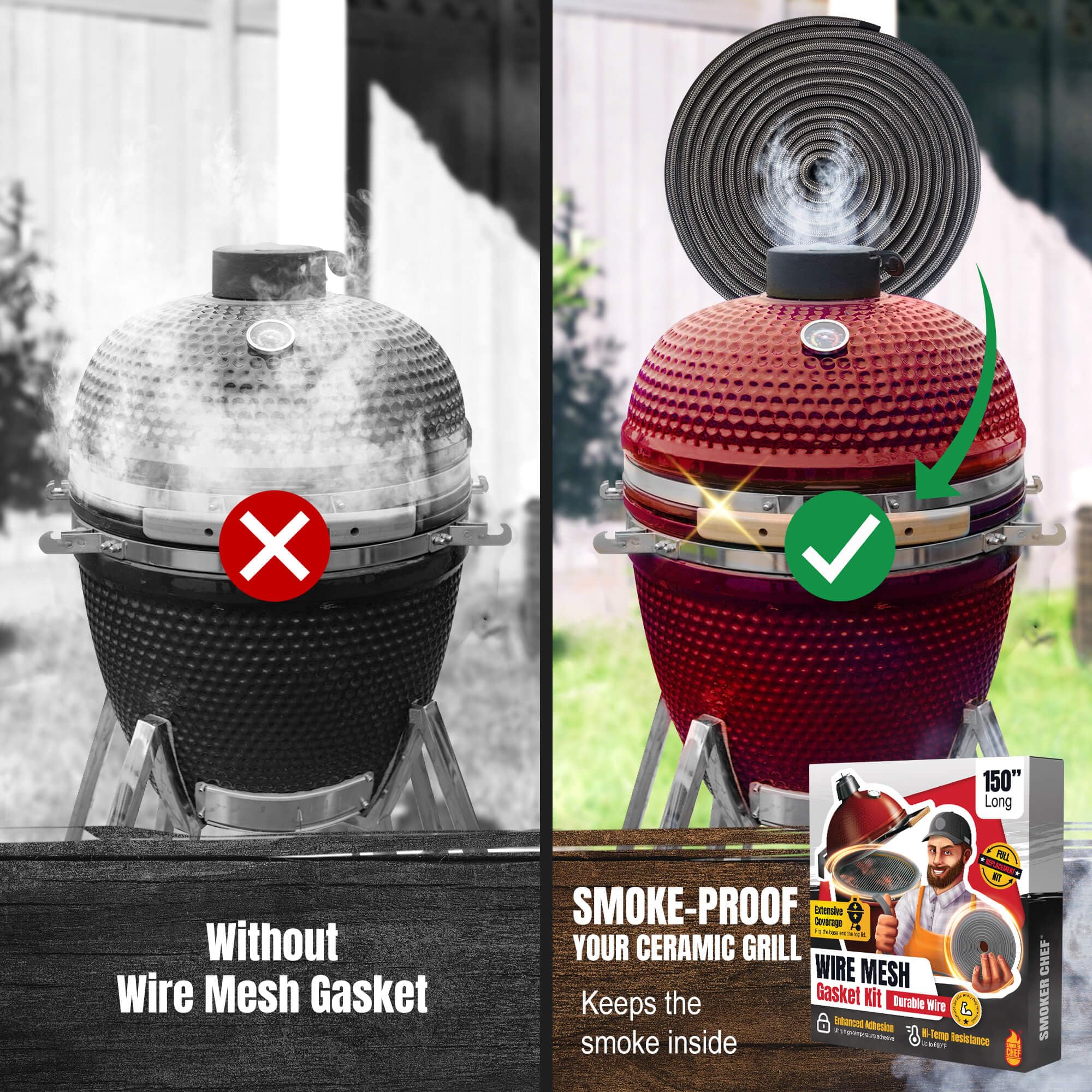 Smoker Chef Kamado Joe Classic fit ensures seamless installation
