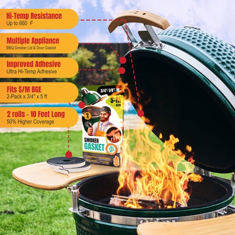 Two-pack 5ft rolls from Smoker Chef for convenient gasket replacement.