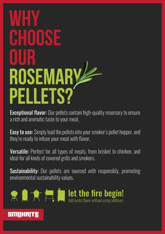 SMOKRITE rosemary wood pellets produce minimal ash during burning.