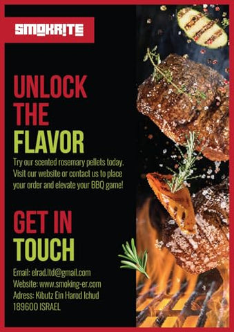 SMOKRITE rosemary wood pellets produce a savory aroma during cooking.